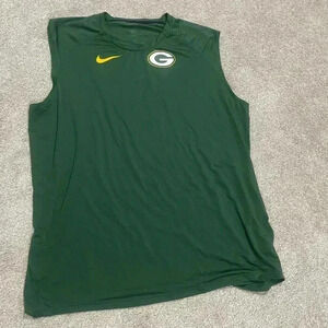 Nike Dri Fit On Field Apparel. NFL Packers sleeveless sweat wicking shirt.